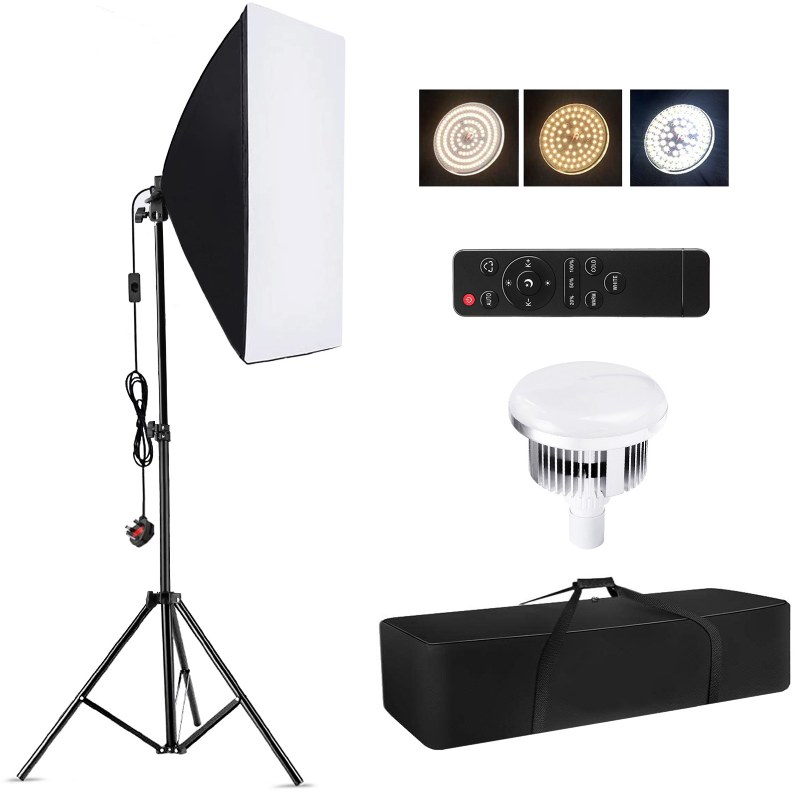 Photography Video Lighting Kit - Camnoon Studio 写真撮影ライトキット ソフトボックス照明セット 85W 3000K-6000K