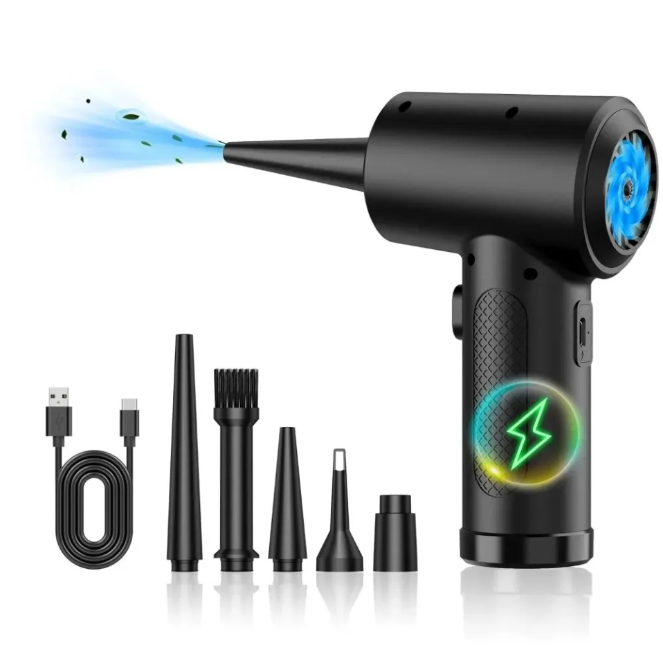 Photography Lighting Effects - 電動ワイヤレスエアダスター、LEDライト付き圧縮空気ブロワー、コンピューターキーボード、カメラ、車、家庭の清掃用