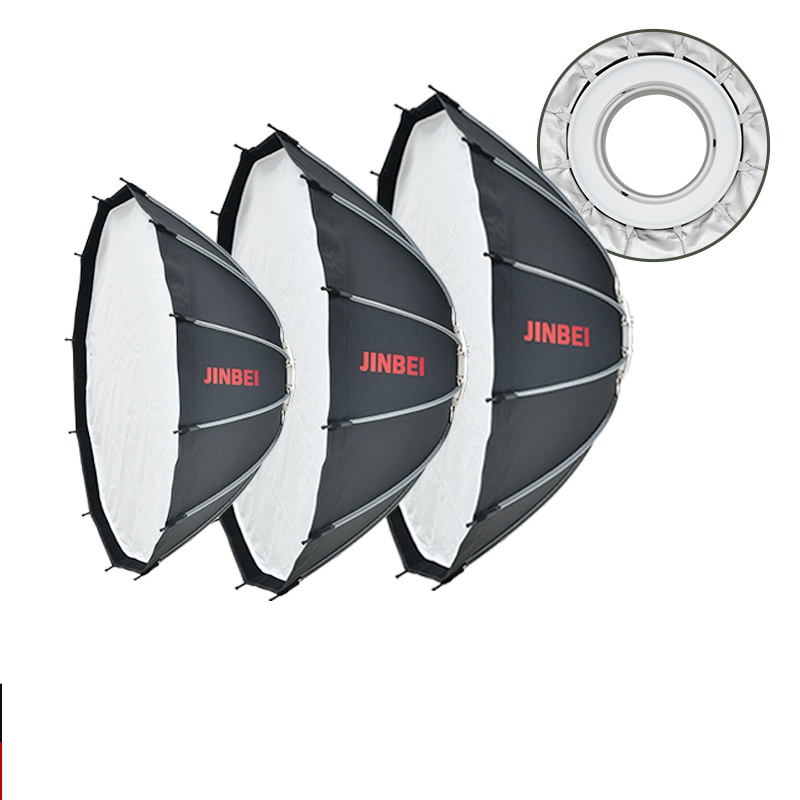 Photography Lighting Bag - JINBEI 65 クイックオープンパラボリックプライオソフトボックス ボーエンズマウント写真スタジオスピードライトライトキット（バッグ、ディフューザー、グリッド付き）