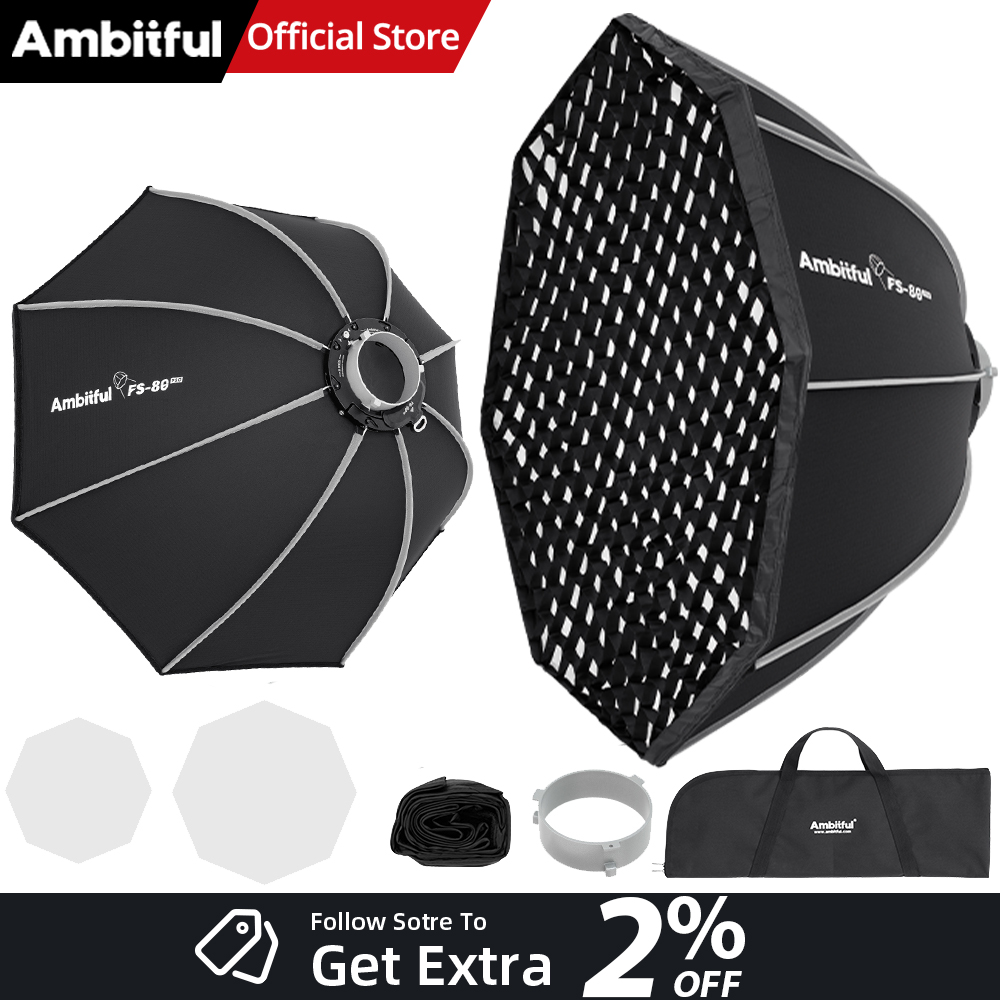Photography Studio Lighting Set Up - AMBITFUL FS80PROII クイックセットアップ ボーエンズマウント ソフトボックス 撮影用ライトボックス