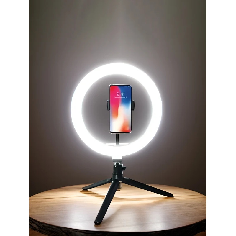Photography Lighting Mount - Desiontal 26cmリングライト、三脚スタンド付き、写真撮影とビデオ用のRGBポケットフィルライト。 ワンクリックで色を選択できる機能