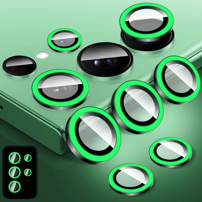 Photography Lighting Ring - 夜光発光メタルリングガラスカメラレンズプロテクター Samsung Galaxy S25 S24 S22