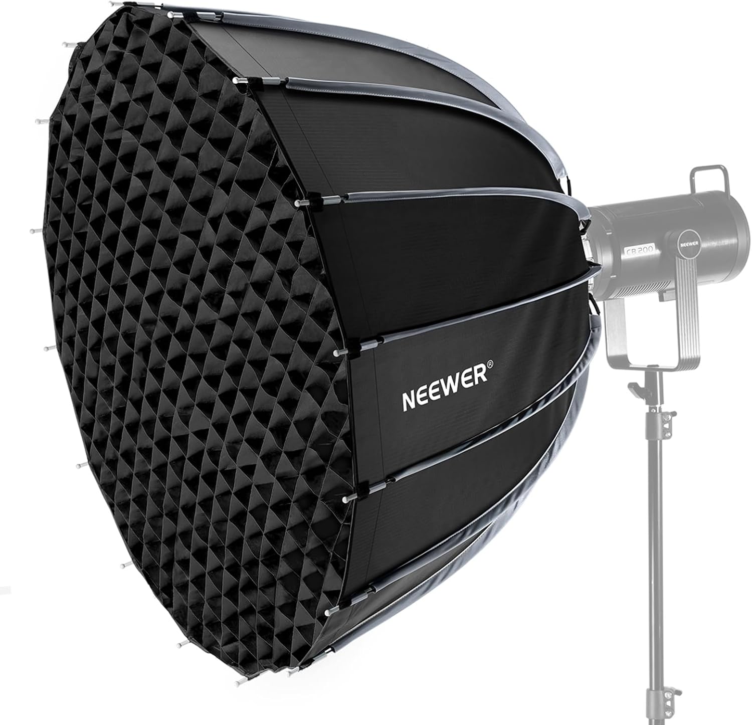 Photography Lighting Meter - ボーエンズマウント付きパラボリックソフトボックス、35.4インチクイックリリースソフトボックスキット（スタジオ写真撮影およびビデオ録画用）、ライトディフューザー、グリッド、キャリーバッグ付属、ほとんどのプロ用スタジオライトに対応