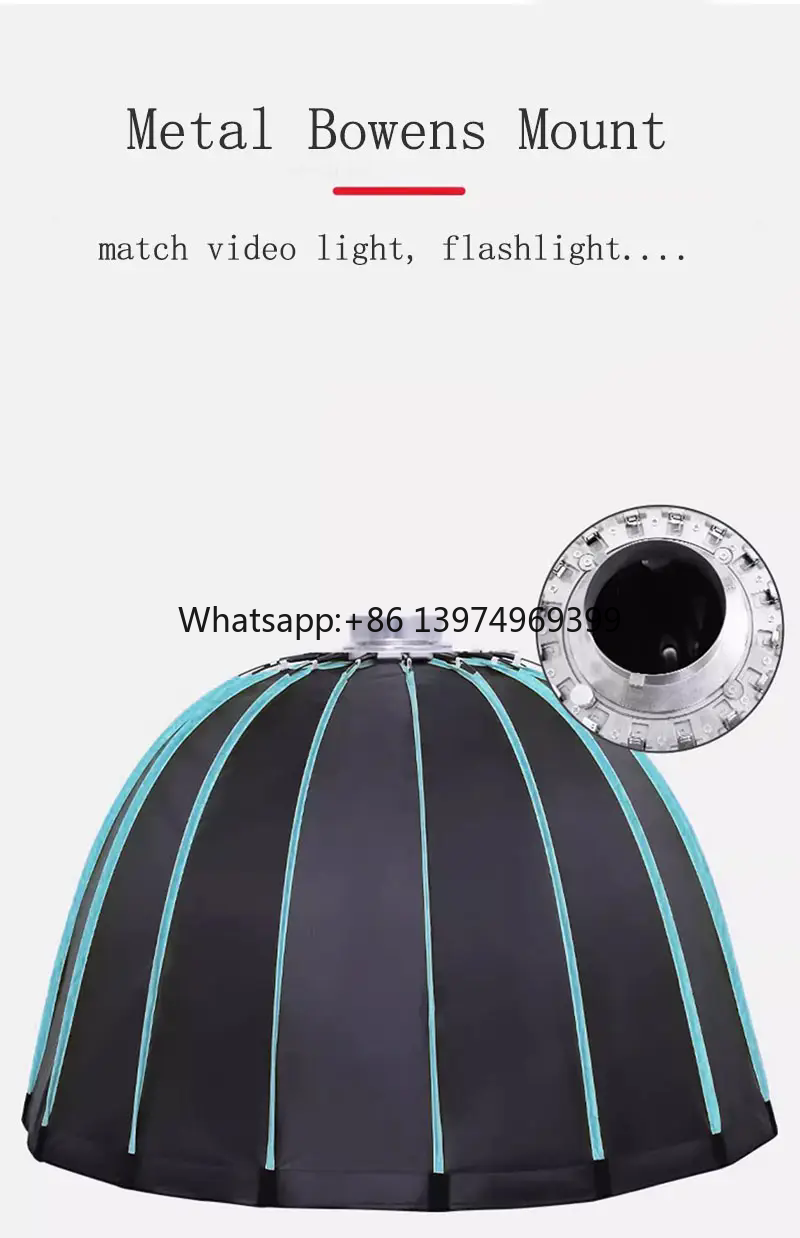 Photography Studio Lighting Set Up - ディープパラボリックソフトボックス 35インチ（90cm）グリッド付きボーエンズマウント クイックセットアップ ソフトボックス 写真スタジオ用