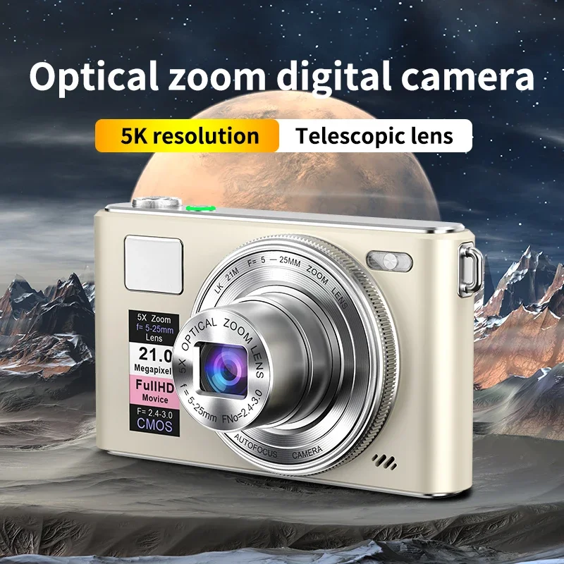 Photography Natural Lighting - 5K 64MP HDデジタルカメラ 5倍光学ズーム望遠レンズ CMOS手ぶれ補正CCDカメラ フラッシュライト付き