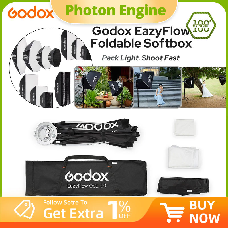 Photography Lighting Meter - Godox EazyFlowシリーズ折りたたみ式ソフトボックス ボーエンズマウント ポータブルクイックセットアップ照明ディフューザー 写真スタジオフラッシュLEDライト用