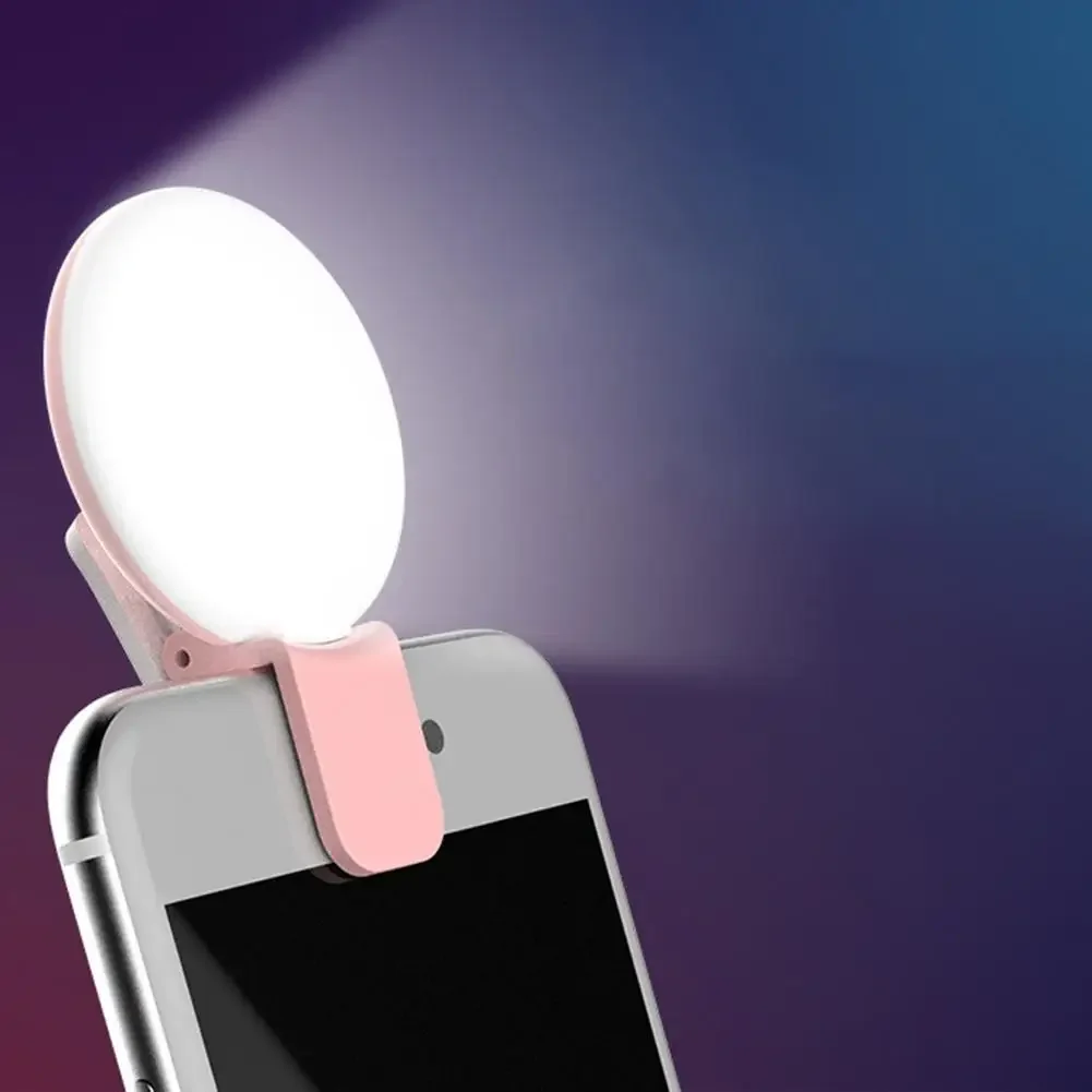Photography Lighting Effects - 携帯電話 LED Selfie リングライトポータブルミニ耐久性のある実用的な 3 ストップ調光サークル写真クリップ補助光