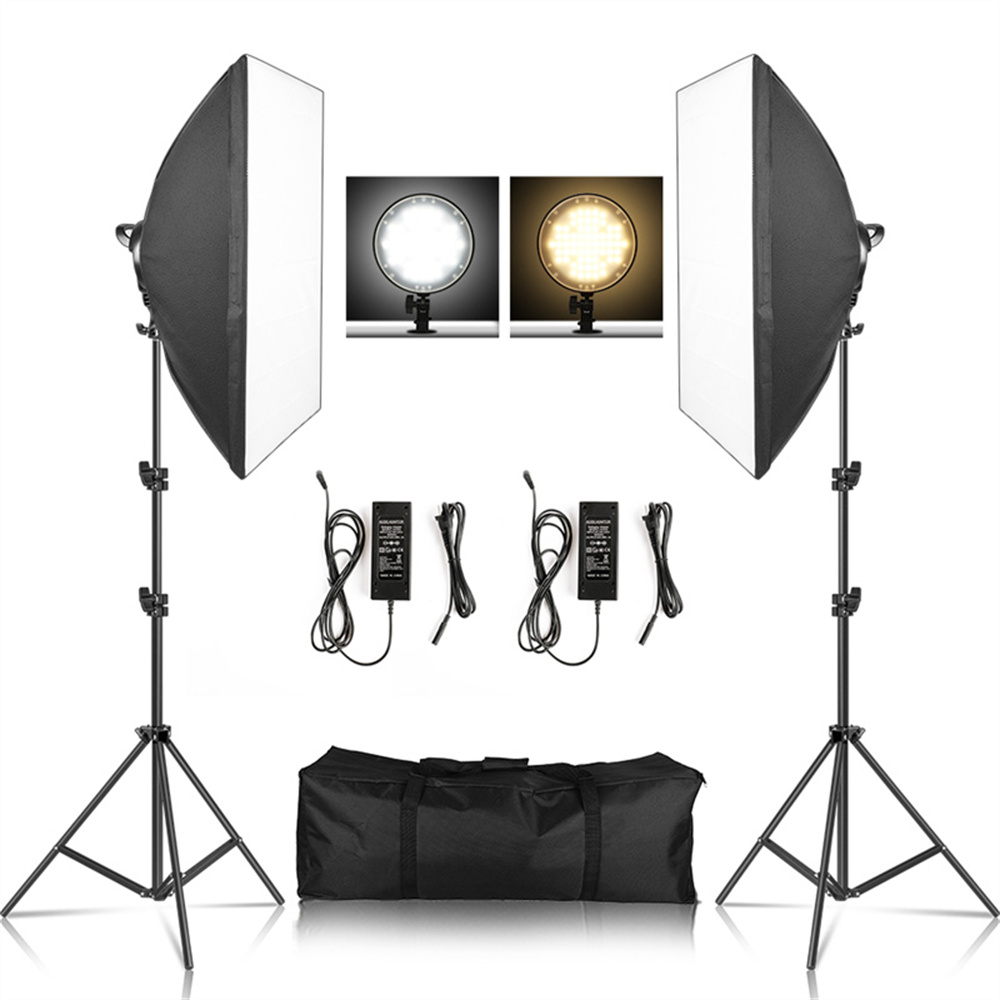 Photography Video Lighting Kit - ソフトボックスライトテント写真撮影キット写真2メートルtripiodソフトボックスディスクライトled 45ワット写真スタジオ照明撮影ランプビデオ
